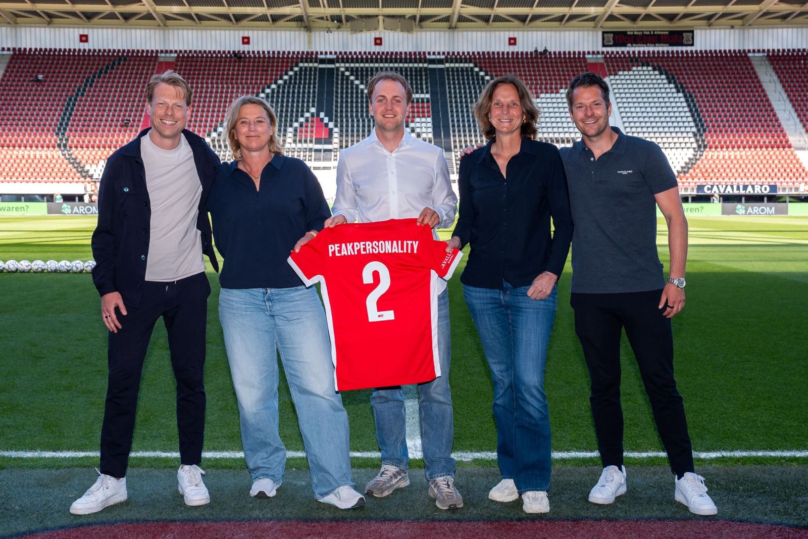 Image of the AZ Alkmaar football stadium, featured for the PeakPersonality partnership announcement.